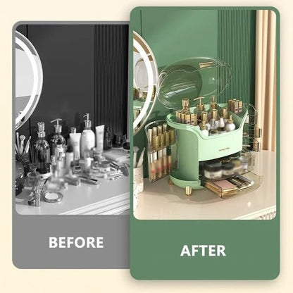 Luxury Desktop Cosmetic Organizer – Elegant Makeup & Skincare Storage