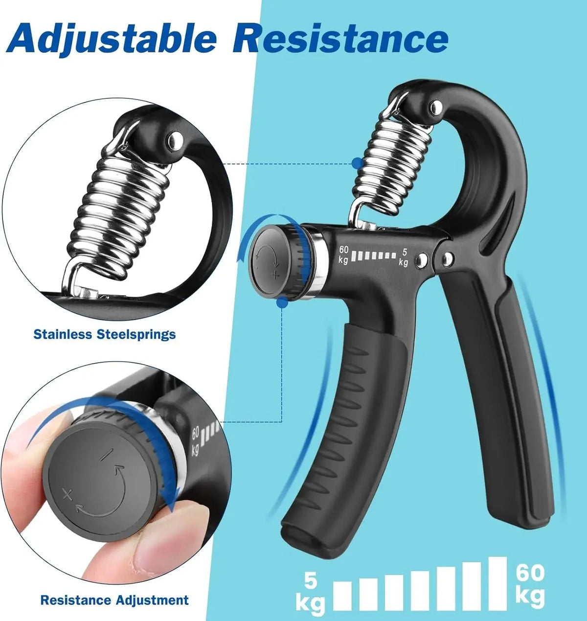 Adjustable Hand Gripper Exerciser with counter