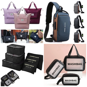 Ultimate Travel Combo Set – Waterproof Toiletry Bag, Foldable Travel Bag & Organizer Pouches