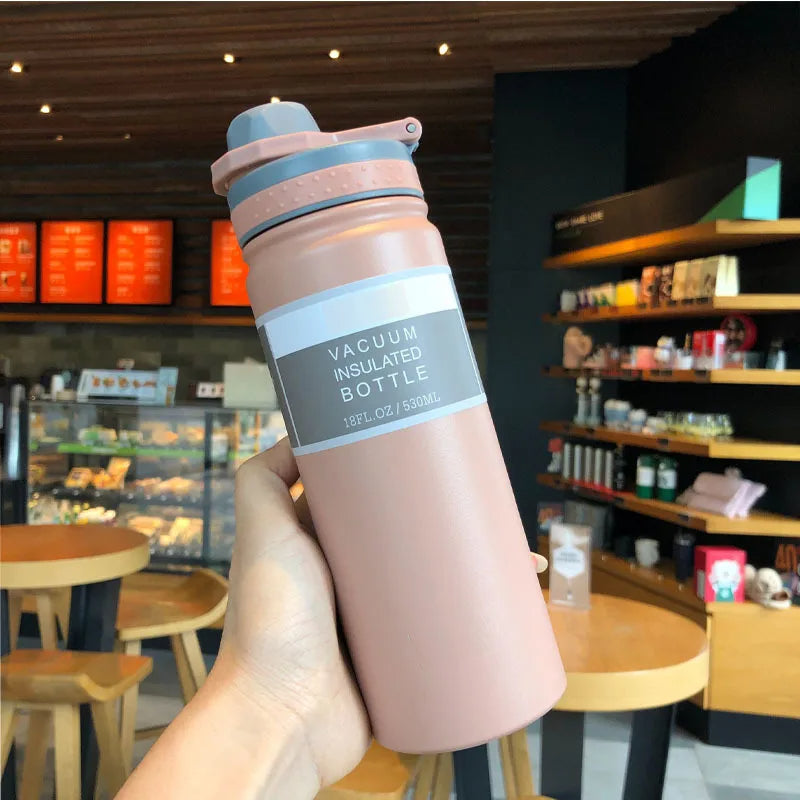 750ML Stainless Steel Outdoor Thermos Bottle Cup Large-Capacity Portable Sports Travel Car Water Cup Kettle Kids Water Bottle