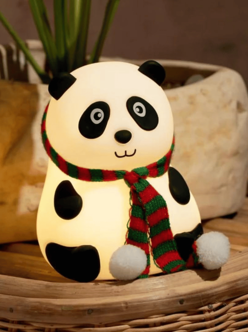 Cute Panda Silicone Night Lamp – USB Rechargeable Soft Touch LED Bedside Light for Kids