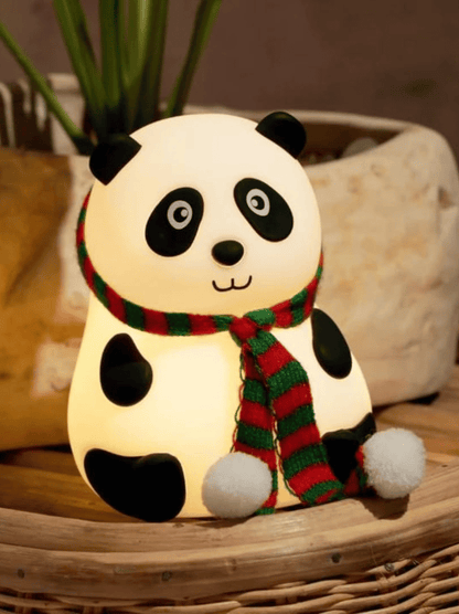 Cute Panda Silicone Night Lamp – USB Rechargeable Soft Touch LED Bedside Light for Kids