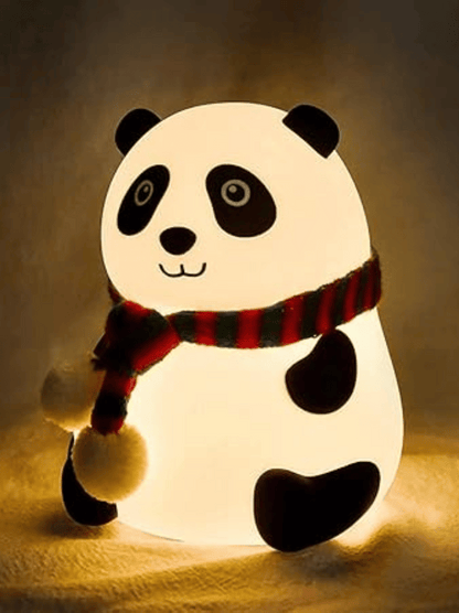 Cute Panda Silicone Night Lamp – USB Rechargeable Soft Touch LED Bedside Light for Kids