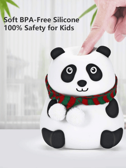 Cute Panda Silicone Night Lamp – USB Rechargeable Soft Touch LED Bedside Light for Kids