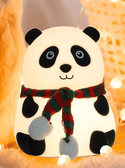Cute Panda Silicone Night Lamp – USB Rechargeable Soft Touch LED Bedside Light for Kids