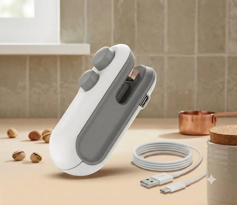 Portable Mini Heat Sealer Machine – 2-in-1 Bag Sealing & Cutting Machine for Food Storage
