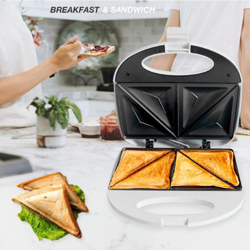 Sandwich Maker With Non-Stick Plates Indoor Grill Kitchen