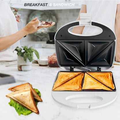 Sandwich Maker With Non-Stick Plates Indoor Grill Kitchen