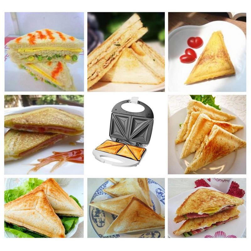 Sandwich Maker With Non-Stick Plates Indoor Grill Kitchen