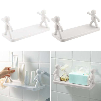 Wall Mounted bathroom shelf organizer Black & white