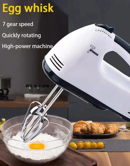 Electric Beater Hand Mixer with 7 Speed Controls and Safety Features