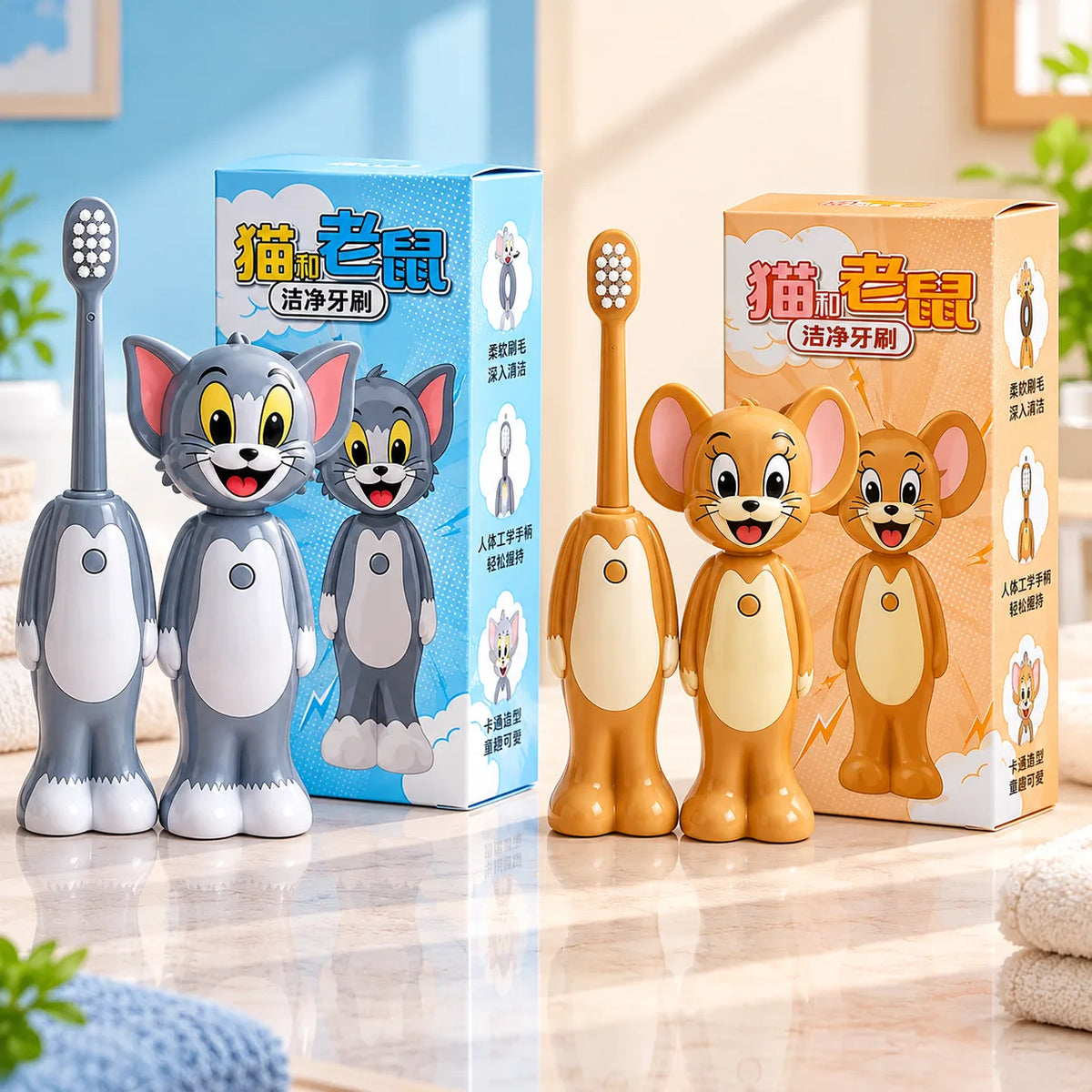 Kids Fun Character Toothbrushes Collection Zootopia, Minecraft & Tom and Jerry Kids Toothbrushes