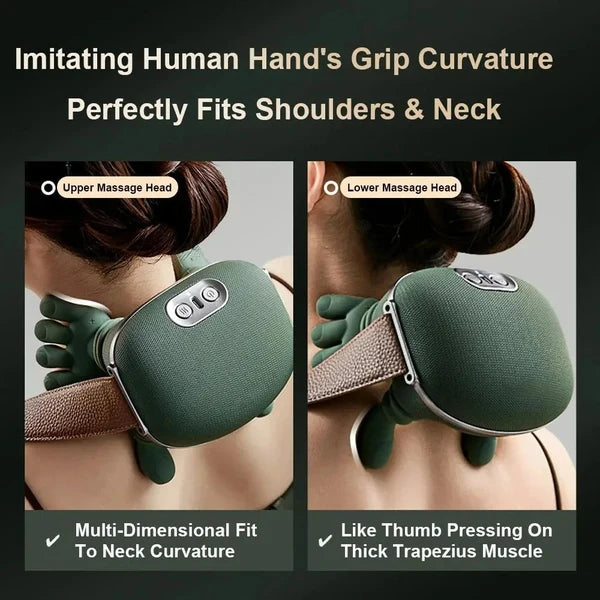 Heated Pillow Neck And Back Massager, Bionic Neck Shoulder Massager, Electric Kneading Muscles Massager