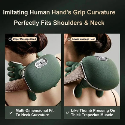Heated Pillow Neck And Back Massager, Bionic Neck Shoulder Massager, Electric Kneading Muscles Massager